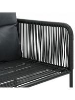 lauko baldu 2 vietu - Lauko baldų komplektas VLX PVC Rattan 3 Piece, juodas, 2 vietų - 8 nuotrauka