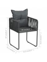 lauko baldu 2 vietu - Lauko baldų komplektas VLX PVC Rattan 3 Piece, juodas, 2 vietų - 9 nuotrauka
