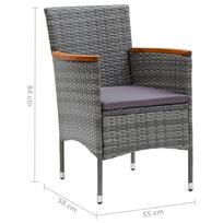Lauko baldų komplektas VLX Garden Furniture Set, pilkas/rudas, 6 vietų