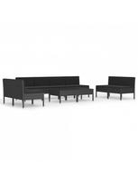 lauko baldu komplektas 10 vietu - Lauko baldų komplektas VLX Garden Furniture Set 3056979, juodas, 8 vietų - 1 nuotrauka