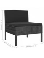 lauko baldu komplektas 10 vietu - Lauko baldų komplektas VLX Garden Furniture Set 3056979, juodas, 8 vietų - 5 nuotrauka