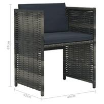 Lauko baldų komplektas VLX Poly Rattan Bistro, pilkas/antracito, 2 vietų