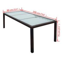 Lauko baldų komplektas VLX 9 Piece Outdoor Dining Set 43117