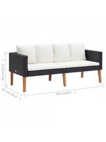 juodas lauko baldu komplektas - Lauko baldų komplektas VLX 2 Piece Garden Lounge Set 3059336 - 8 nuotrauka