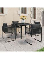 lauko baldai 4 vietu - Lauko baldų komplektas VLX PVC Rattan 3060095, juodas, 4 vietų - 3 nuotrauka