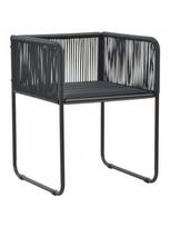 lauko baldai 4 vietu - Lauko baldų komplektas VLX PVC Rattan 3060095, juodas, 4 vietų - 7 nuotrauka