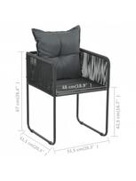 lauko baldai 4 vietu - Lauko baldų komplektas VLX PVC Rattan 3060095, juodas, 4 vietų - 9 nuotrauka