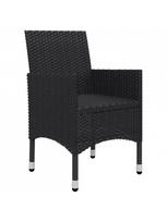 3 daliu lauko baldai - Lauko baldų komplektas VLX Poly Rattan Bistro, juodas, 2 vietų - 4 nuotrauka