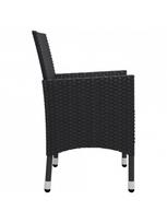 3 daliu lauko baldai - Lauko baldų komplektas VLX Poly Rattan Bistro, juodas, 2 vietų - 8 nuotrauka