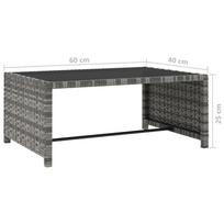 Lauko baldų komplektas VLX Poly Rattan 47401, pilkas, 2 vietų