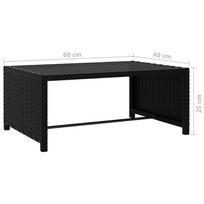 Lauko baldų komplektas VLX Poly Rattan 47402, juodas, 2 vietų