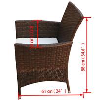 Lauko baldų komplektas VLX 7 Piece 43119, rudas, 6 vietų