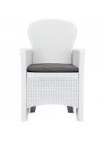 komplektas valgomojo baltas - Lauko baldų komplektas VLX 276108 - 5 nuotrauka