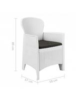 komplektas valgomojo baltas - Lauko baldų komplektas VLX 276108 - 9 nuotrauka