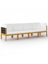 Suoliukas VLX Quadruple Garden Sofa With Pillows 3057884, baltas, 65 cm x 65 cm x 50 cm