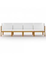 masyvo lauko suolai - Suoliukas VLX Quadruple Garden Sofa With Pillows 3057884, baltas, 65 cm x 65 cm x 50 cm - 2 nuotrauka
