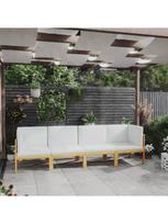 masyvo lauko suolai - Suoliukas VLX Quadruple Garden Sofa With Pillows 3057884, baltas, 65 cm x 65 cm x 50 cm - 3 nuotrauka