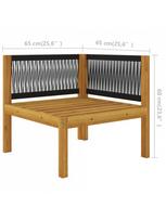 masyvo lauko suolai - Suoliukas VLX Quadruple Garden Sofa With Pillows 3057884, baltas, 65 cm x 65 cm x 50 cm - 9 nuotrauka