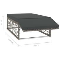 Lauko sofa VLX Poly Rattan Lounge Set, pilka, 123 cm x 65 cm x 72 cm