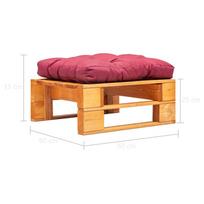 Suoliukas VLX Garden Pallet Bench, raudonas/pušies, 60 cm x 60 cm x 35 cm