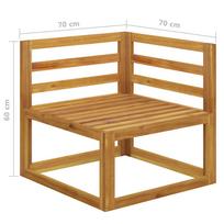 Suoliukas VLX Double Garden Bench, pilkas/akacijų, 70 cm x 70 cm x 60 cm