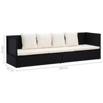 Suoliukas VLX Lounge Bed, baltas/juodas, 200 cm x 60 cm x 58 cm