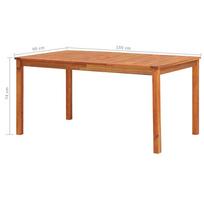 Lauko stalas VLX Solid Acacia Wood 45962, rudas, 1500 x 900 x 740 cm
