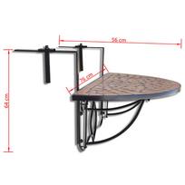 Lauko stalas VLX Hanging Balcony 41123, rudas/juodas, 76 x 56 x 64 cm