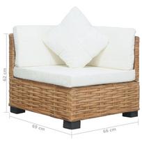 Suoliukas VLX Natural Rattan, rudas, 69 cm x 66 cm x 62 cm