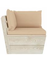lauko baldai 4 vietu - Lauko baldų komplektas VLX 4-Seater Pallet Sofa With Cushions, smėlio, 4 vietų - 4 nuotrauka