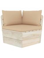lauko baldai 4 vietu - Lauko baldų komplektas VLX 4-Seater Pallet Sofa With Cushions, smėlio, 4 vietų - 5 nuotrauka