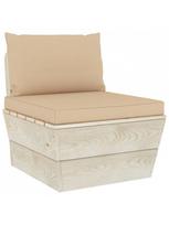 lauko baldai 4 vietu - Lauko baldų komplektas VLX 4-Seater Pallet Sofa With Cushions, smėlio, 4 vietų - 6 nuotrauka