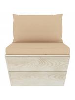 lauko baldai 4 vietu - Lauko baldų komplektas VLX 4-Seater Pallet Sofa With Cushions, smėlio, 4 vietų - 7 nuotrauka