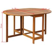 Lauko stalas VLX Garden Table 42659, rudas, 130 x 90 x 72 cm