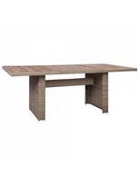lauko baldu 9 vietu - Lauko baldų komplektas VLX Garden Dining Set 3057801, kreminės spalvos/rudas, 8 vietų - 3 nuotrauka