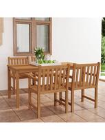 lauko baldai 4 vietu - Lauko baldų komplektas VLX Garden Dining Set 3059939, rudas, 4 vietų - 1 nuotrauka