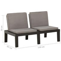 Suoliukas VLX Folding Garden Bench With Cushion 315849, juodas
