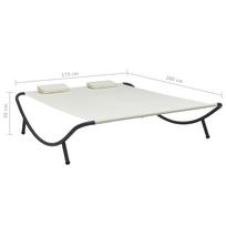 Gultas VLX Outdoor Lounge Bed 48074, kreminės spalvos