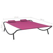 Gultas VLX Outdoor Lounge Bed 313532, rožinis