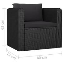 Lauko sofa VLX Garden Sofa 46555, juoda