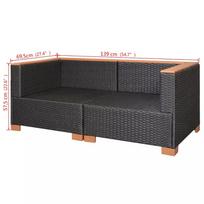 Lauko sofa VLX 42754, balta/juoda