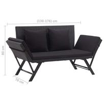 Suoliukas VLX Garden Bench 46233, juodas