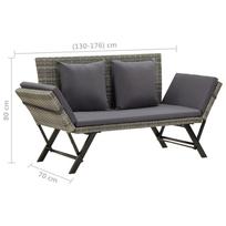 Suoliukas VLX Garden Bench 46232, pilkas