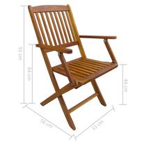 Lauko baldų komplektas VLX 5 Piece Folding Outdoor Dining Set 44056