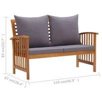 Suoliukas VLX Garden Bench With Cushion 310261, rudas/pilkas