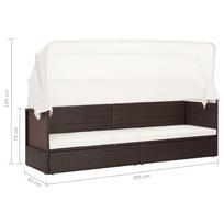Lauko sofa VLX Garden Bed w/ Canopy 49394, ruda