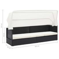 Lauko sofa VLX Garden Bed w/ Canopy 49393, smėlio