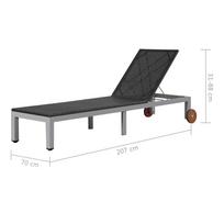Gultas VLX Sun Lounger 43975, juodas