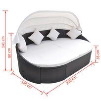 Lauko sofa VLX 41831, ruda/balta