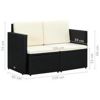 Lauko sofa VLX 44179, juoda